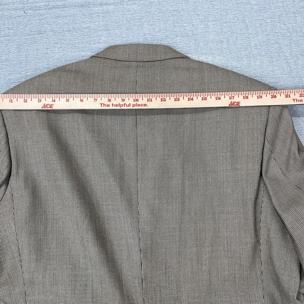 Vintage Oak Creek Sport Coat Mens 44R Beige Wool Houndstooth‎ Blazer USA MADE